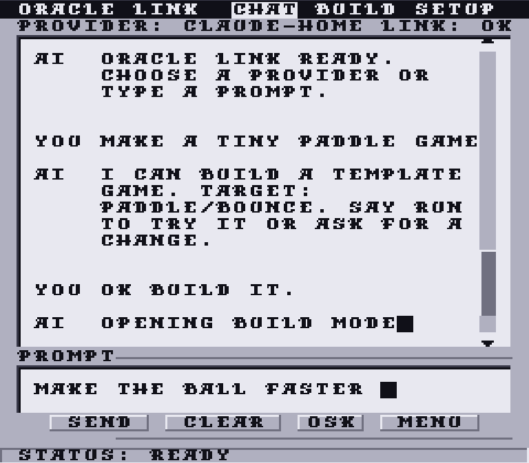 Oracle AI chat design preview for SUPEROS